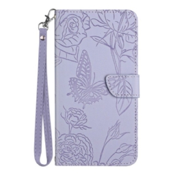 Flip Case Xiaomi 13 Pro Perhosia Ja Kaulanauhaa
