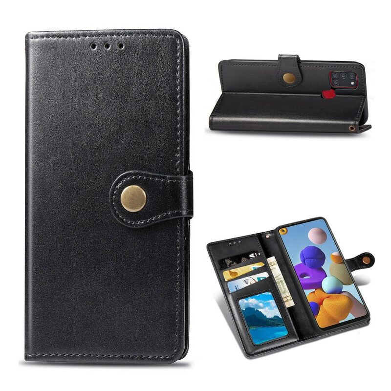 Kotelot Samsung Galaxy A21s Keinonahka Ja Vintage-lukko