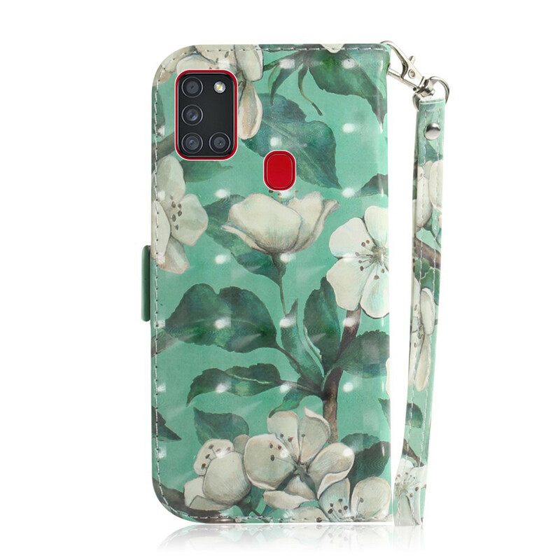 Kotelot Samsung Galaxy A21s Suojaketju Kuori Strap Kukkiva Puu