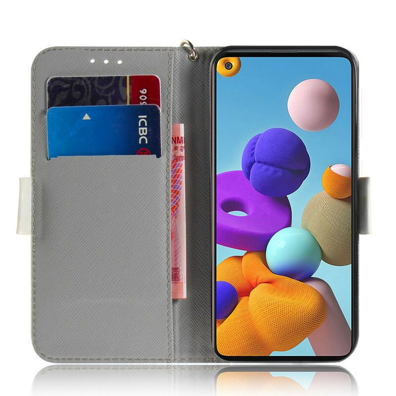 Kotelot Samsung Galaxy A21s Suojaketju Kuori Strap Kukkiva Puu