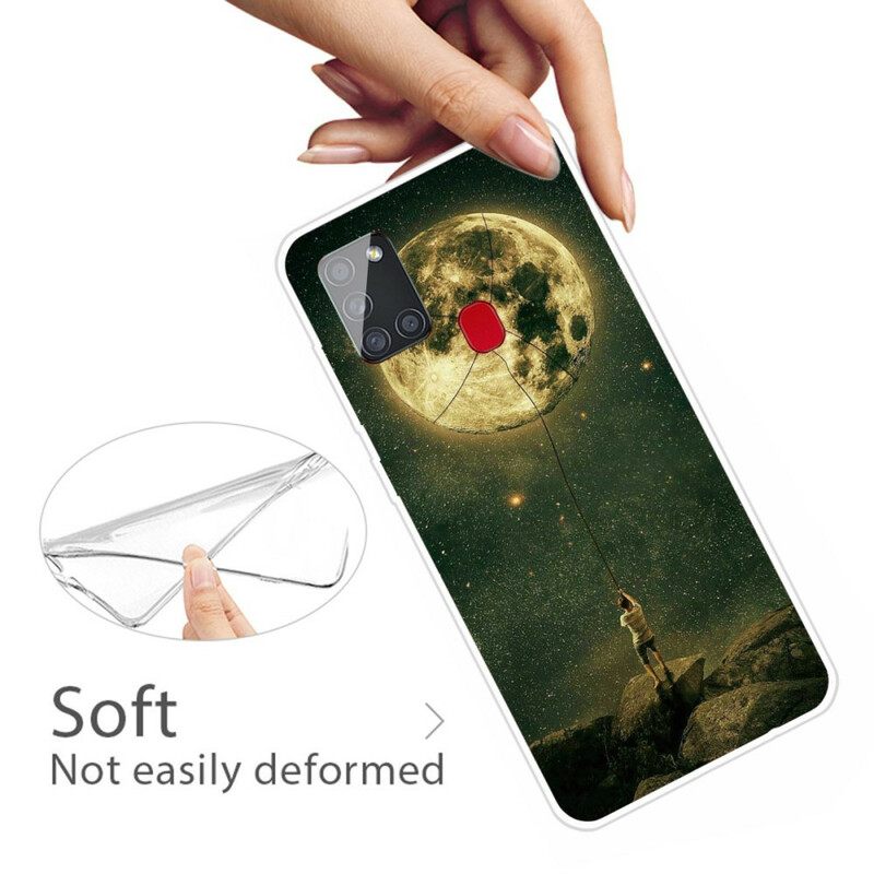 Kuori Samsung Galaxy A21s Flexible Moon Man