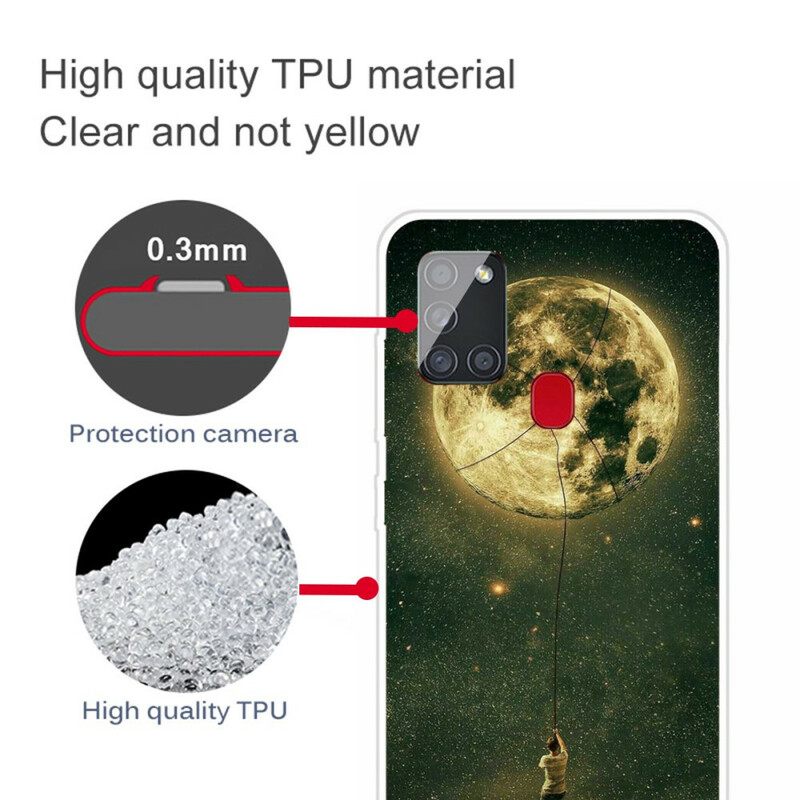 Kuori Samsung Galaxy A21s Flexible Moon Man