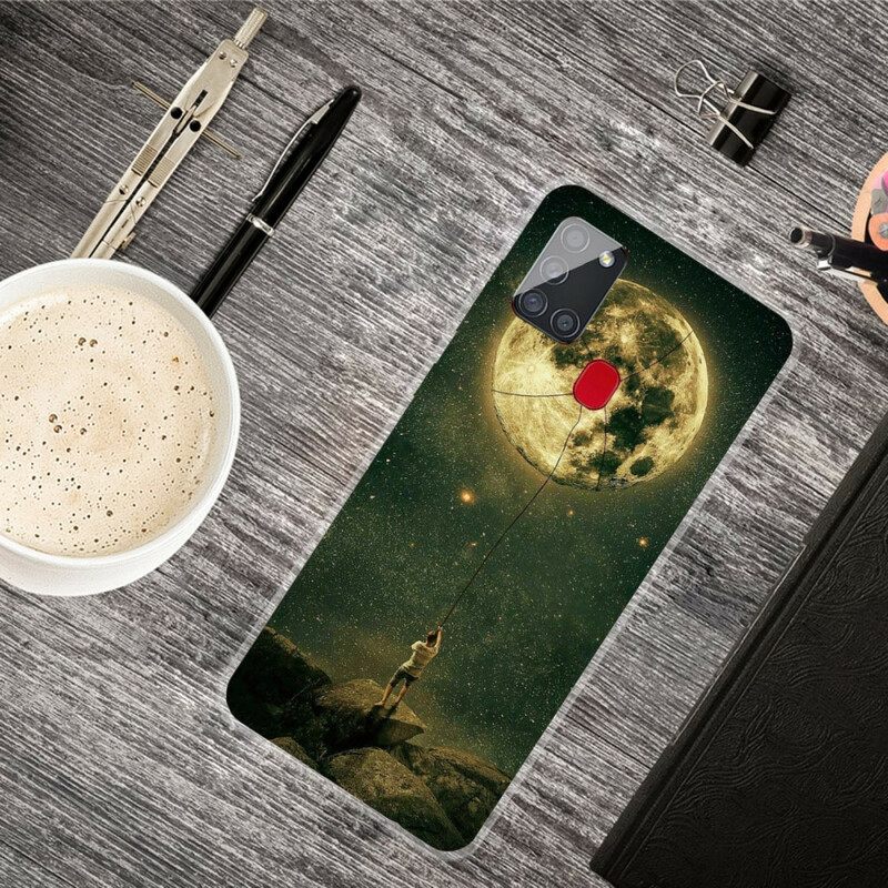 Kuori Samsung Galaxy A21s Flexible Moon Man
