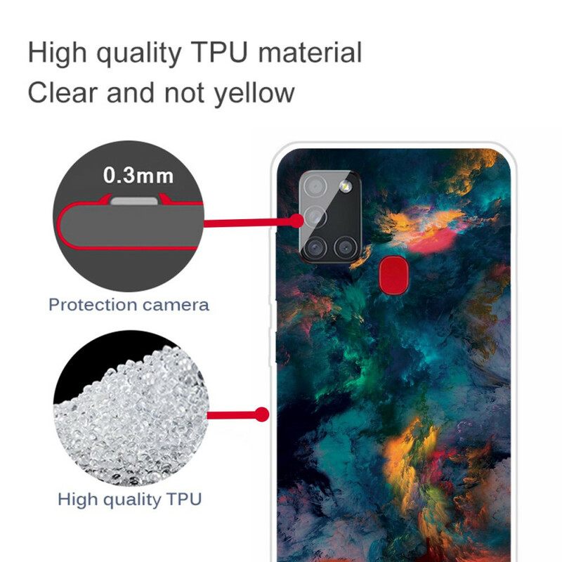 Kuori Samsung Galaxy A21s Värikkäät Pilvet