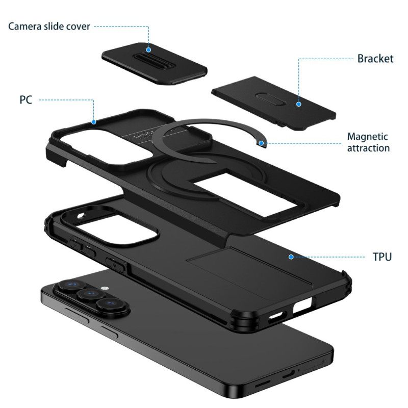 Kuori Samsung Galaxy S26 Liukuva Magneettinen Jalusta Ja Kameran Suojus