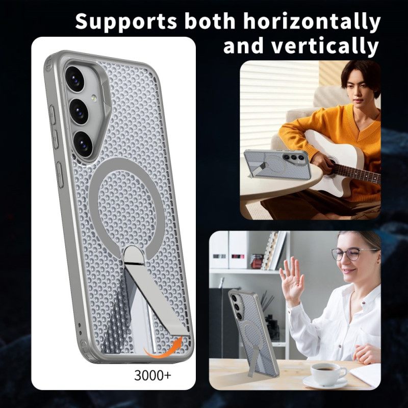 Kuori Samsung Galaxy S26 Magneettinen Jalusta Ja Ruudukkokuvioinen Jalusta