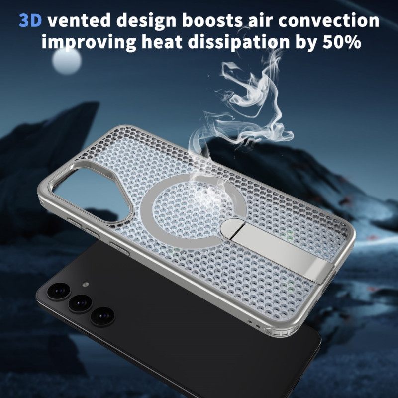 Kuori Samsung Galaxy S26 Magneettinen Jalusta Ja Ruudukkokuvioinen Jalusta