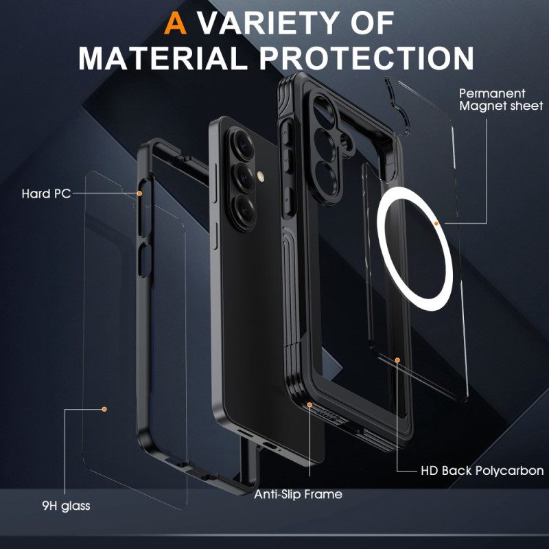 Kuori Samsung Galaxy S26 Magneettinen Karkaistulla Lasilla Suojakalvolla
