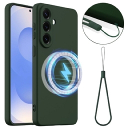 Kuori Samsung Galaxy S26 Nestemäisestä Silikonista Valmistettu Magneettinen Lompakko