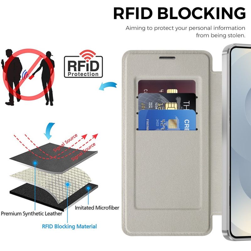 Nahkakotelo Samsung Galaxy S26 Rfid-korttikotelo Ja Pehmustettu Linssinsuojus