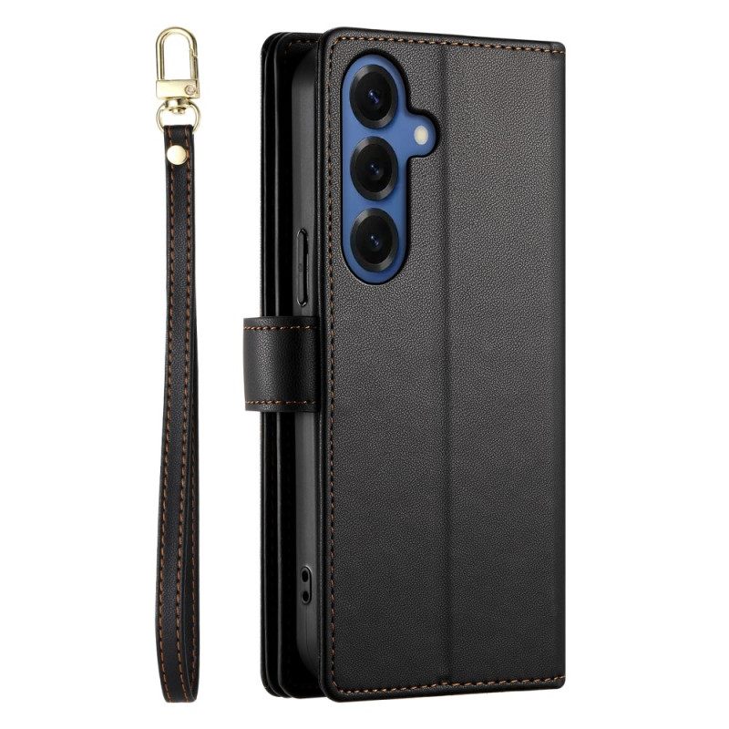 Nahkakotelo Samsung Galaxy S26 Vetoketjullinen Tasku Ja Olkahihnat