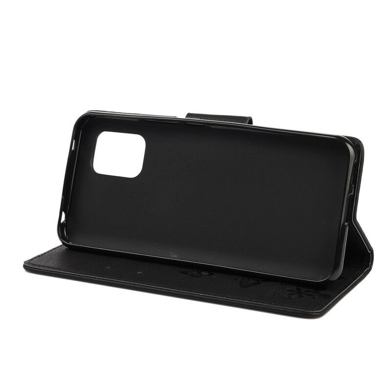 Flip Case Xiaomi Mi 10 Lite Vain Perhosia Kaulanauhalla