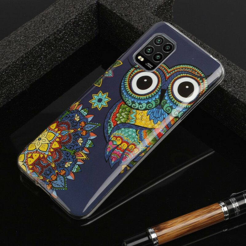 Kuori Xiaomi Mi 10 Lite Owl Fluoresoiva Mandala