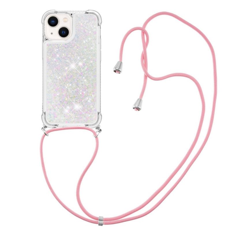 Kuori iPhone 14 Plus Kiristysnyörillä Sequin Cordille