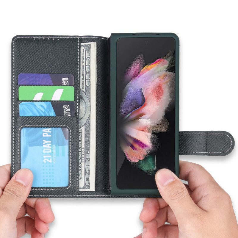 Case Nahkakotelo Samsung Galaxy Z Fold 3 5G Irrotettava Kynäpidike