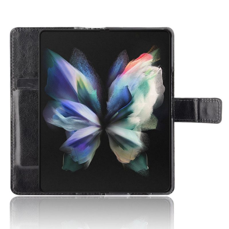 Kotelot Samsung Galaxy Z Fold 3 5G Keinonahkainen Näyttävä Kynäteline