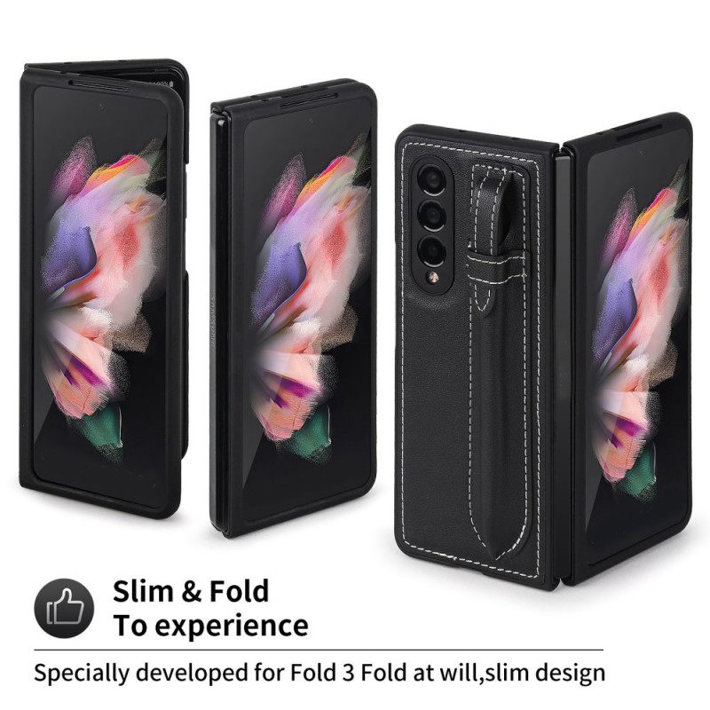 Kuori Samsung Galaxy Z Fold 3 5G Aito Nahkainen Kynäpidike