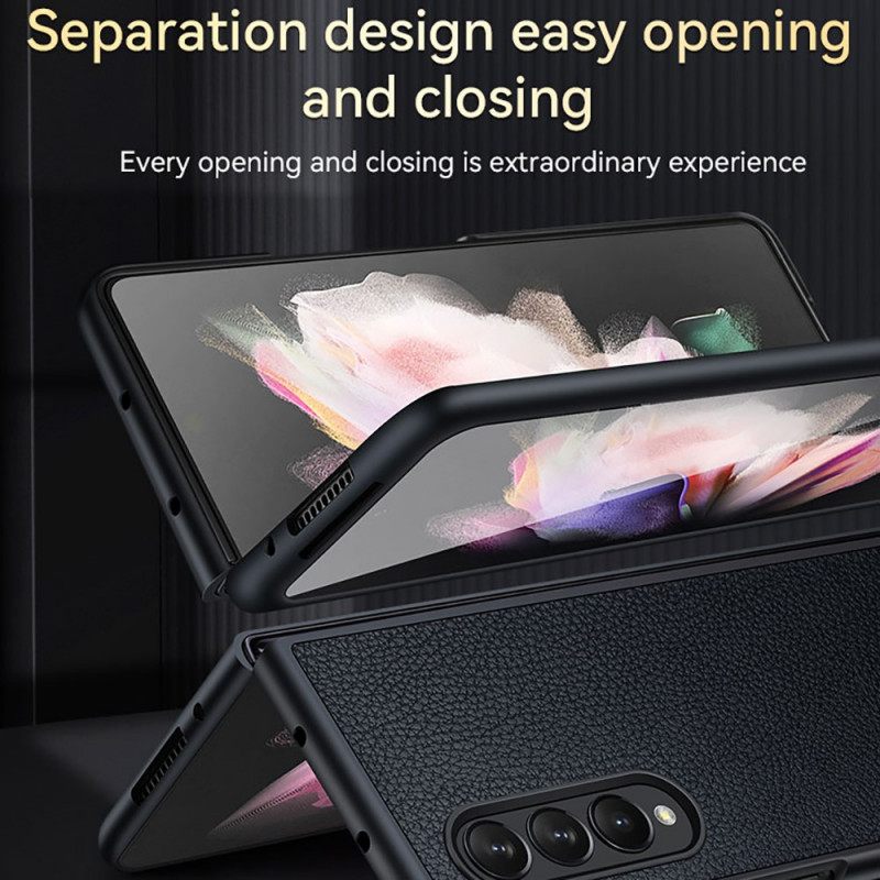 Kuori Samsung Galaxy Z Fold 3 5G Style Litchi Nahka Sulada