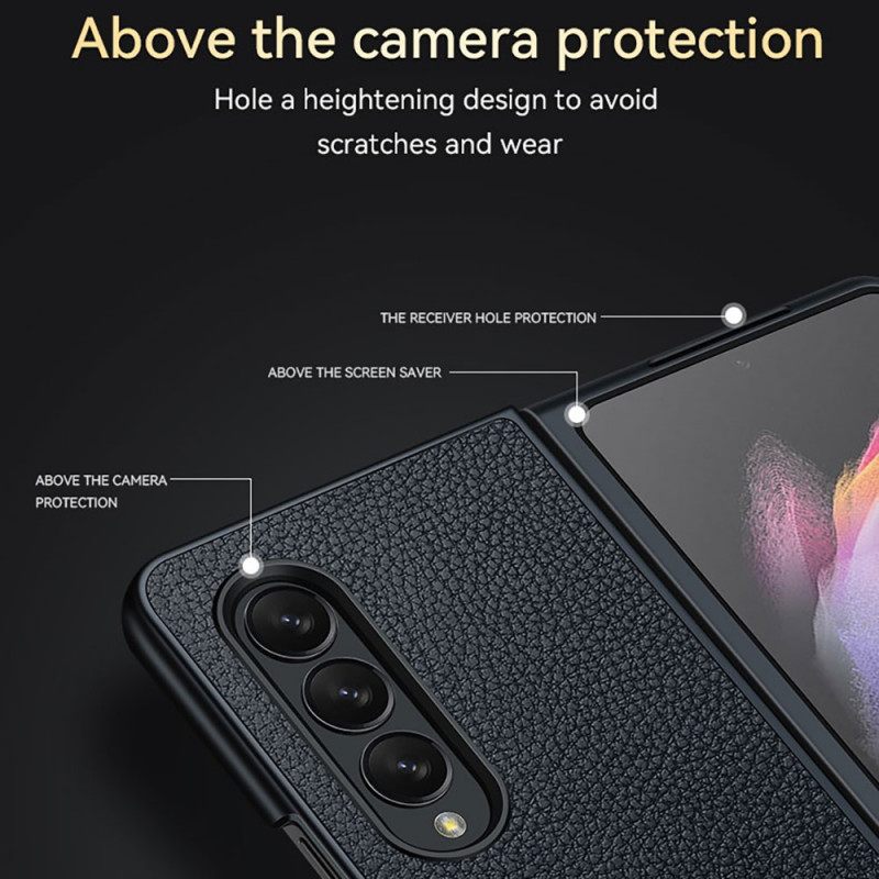 Kuori Samsung Galaxy Z Fold 3 5G Style Litchi Nahka Sulada
