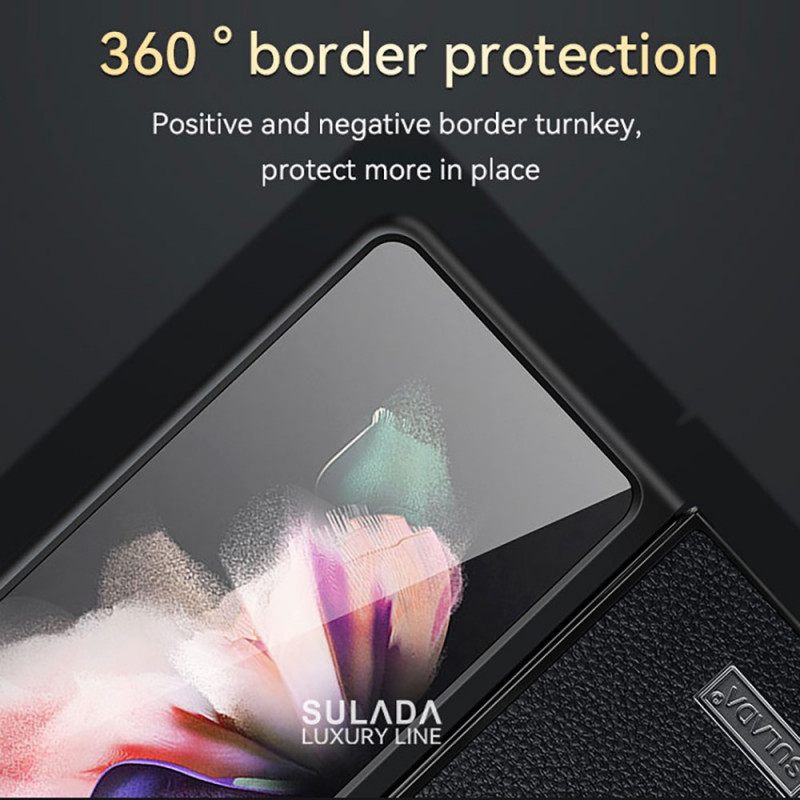 Kuori Samsung Galaxy Z Fold 3 5G Style Litchi Nahka Sulada
