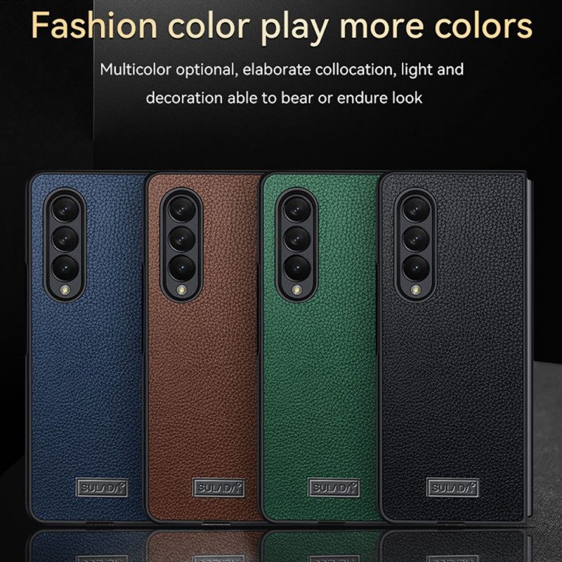Kuori Samsung Galaxy Z Fold 3 5G Style Litchi Nahka Sulada