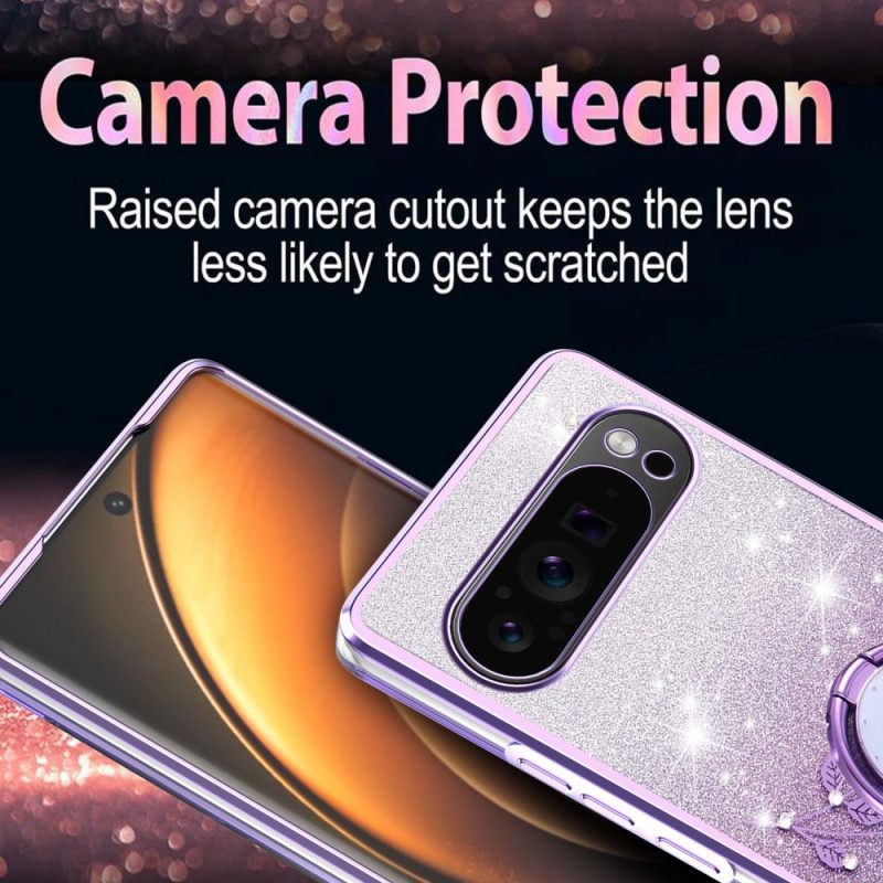 Case Google Pixel 10 / 10 Pro Puhelinkuoret Kadem-teline Strassikivillä Ja Sormuksella