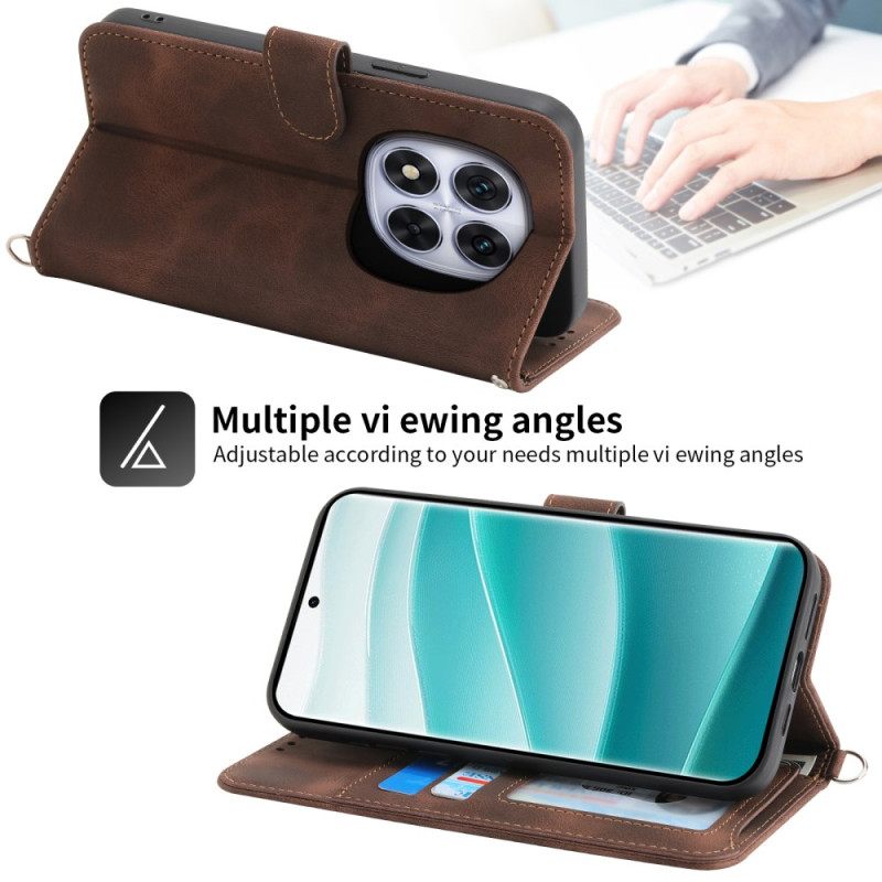 Kotelot Xiaomi Redmi Note 14 Pro 5g Pitsikuvio Hihnalla Ja Olkahihnalla