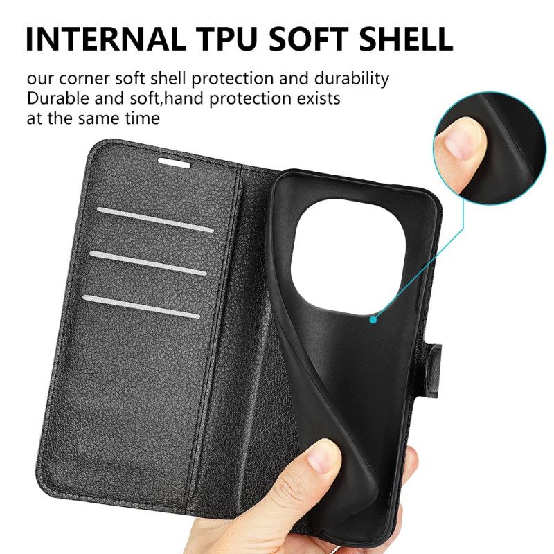 Kotelot Xiaomi Redmi Note 14 Pro 5g Puhelinkuoret Klassinen Litsikuvioinen Tekonahka