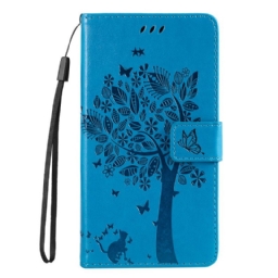 Lederhüllen Xiaomi Redmi Note 14 Pro 5g Handyhülle Baum Und Katze