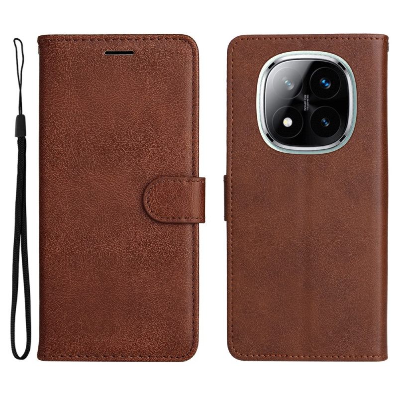 Lederhüllen Xiaomi Redmi Note 14 Pro 5g Handyhülle Glattes Kunstleder