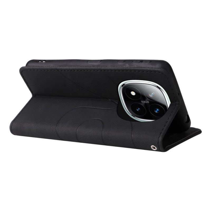 Lederhüllen Xiaomi Redmi Note 14 Pro 5g Handyhülle Zweifarbige Wellenlinien