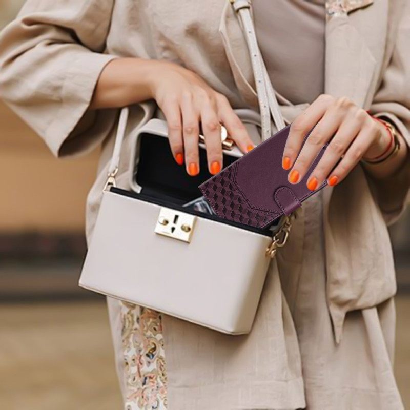 Nahkakotelo Xiaomi Redmi Note 14 Pro 5g Hunajakennokuvioinen