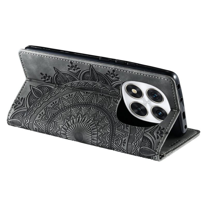 Nahkakotelo Xiaomi Redmi Note 14 Pro 5g Mandala-mokkanahkaefekti