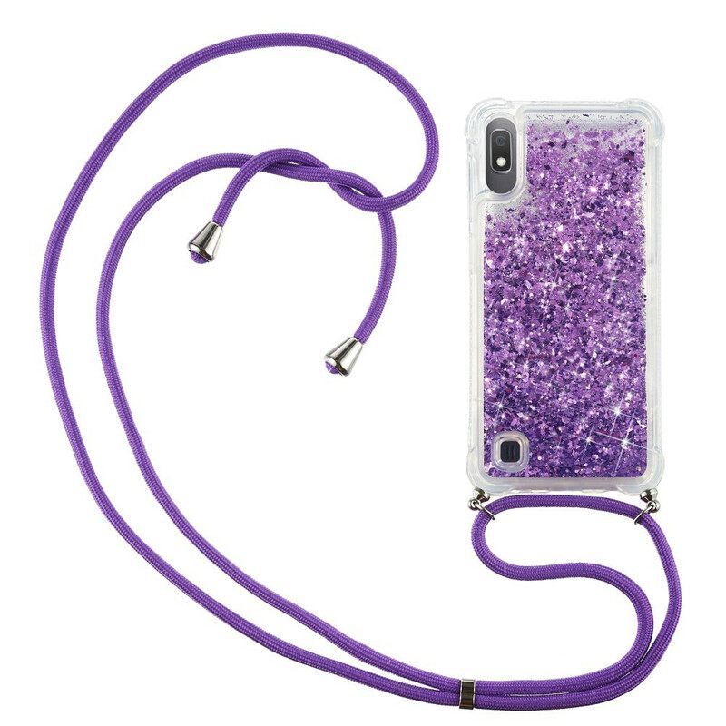 Case Samsung Galaxy A10 Paljetteja Kiristysnyörillä