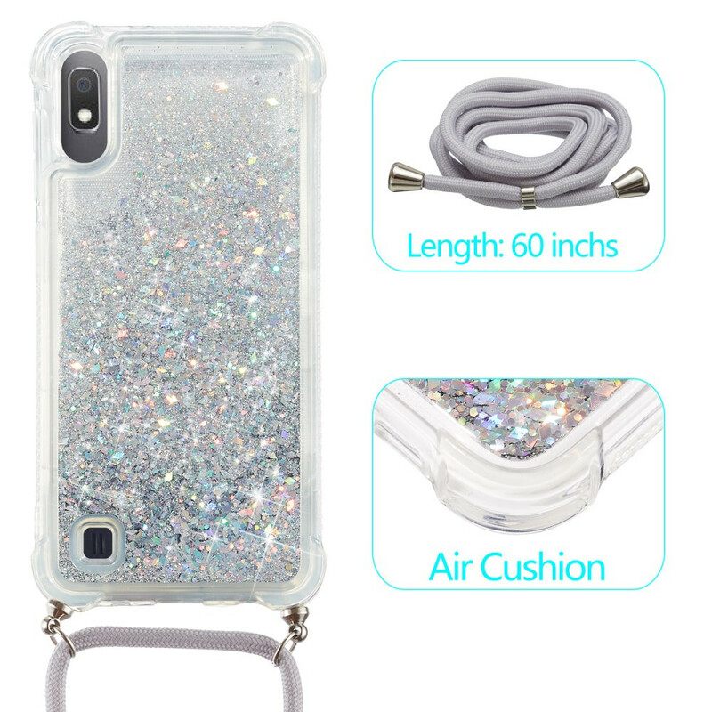 Case Samsung Galaxy A10 Paljetteja Kiristysnyörillä