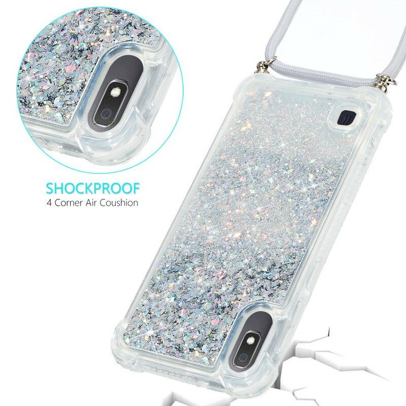 Case Samsung Galaxy A10 Paljetteja Kiristysnyörillä