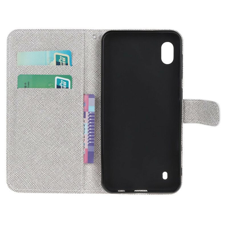 Kotelot Samsung Galaxy A10 Suojaketju Kuori Feather Kaulanauhalla
