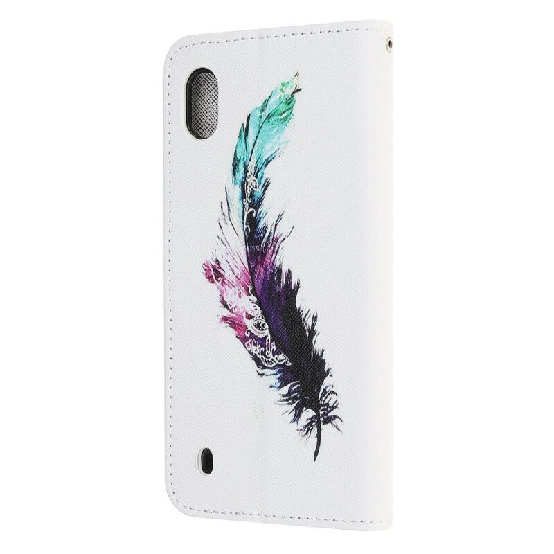 Kotelot Samsung Galaxy A10 Suojaketju Kuori Feather Kaulanauhalla