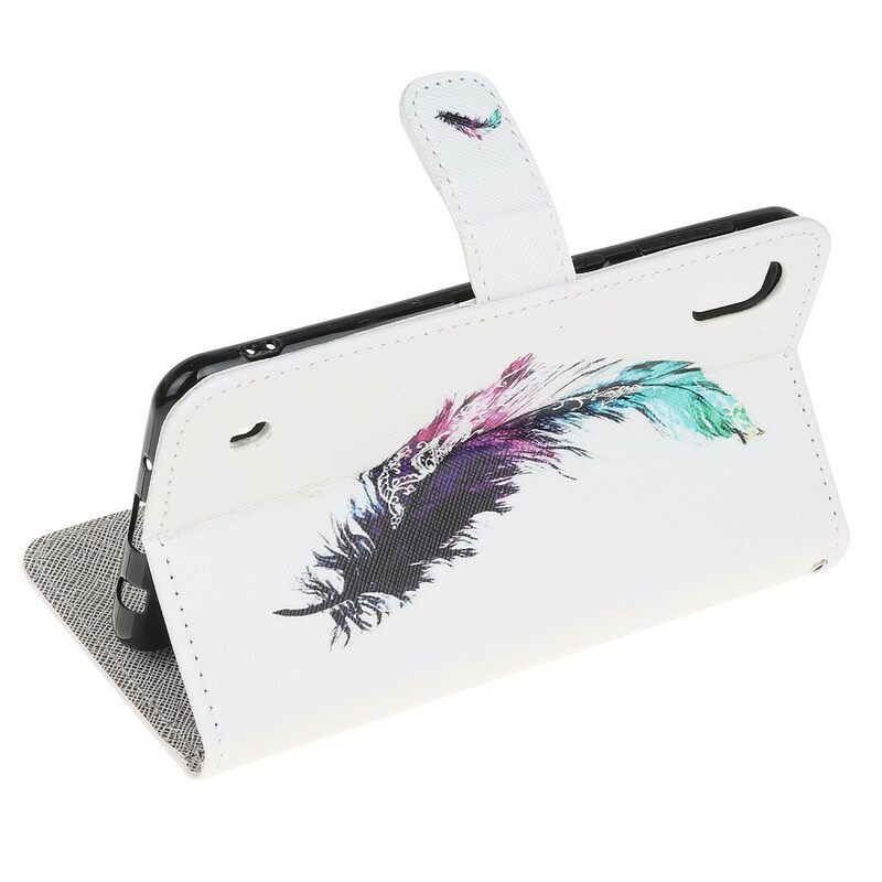 Kotelot Samsung Galaxy A10 Suojaketju Kuori Feather Kaulanauhalla