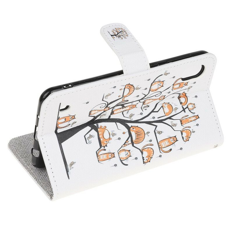 Kotelot Samsung Galaxy A10 Suojaketju Kuori Funky Cats Hihnalla