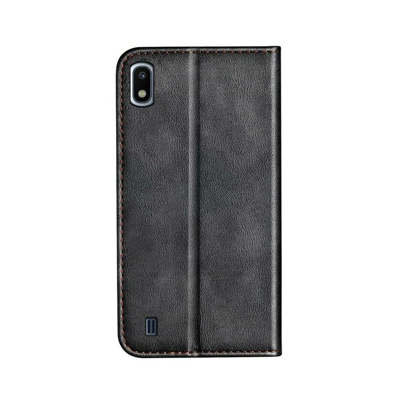 Puhelinkuoret Samsung Galaxy A10 Kotelot Flip Faux Leather Button Musta