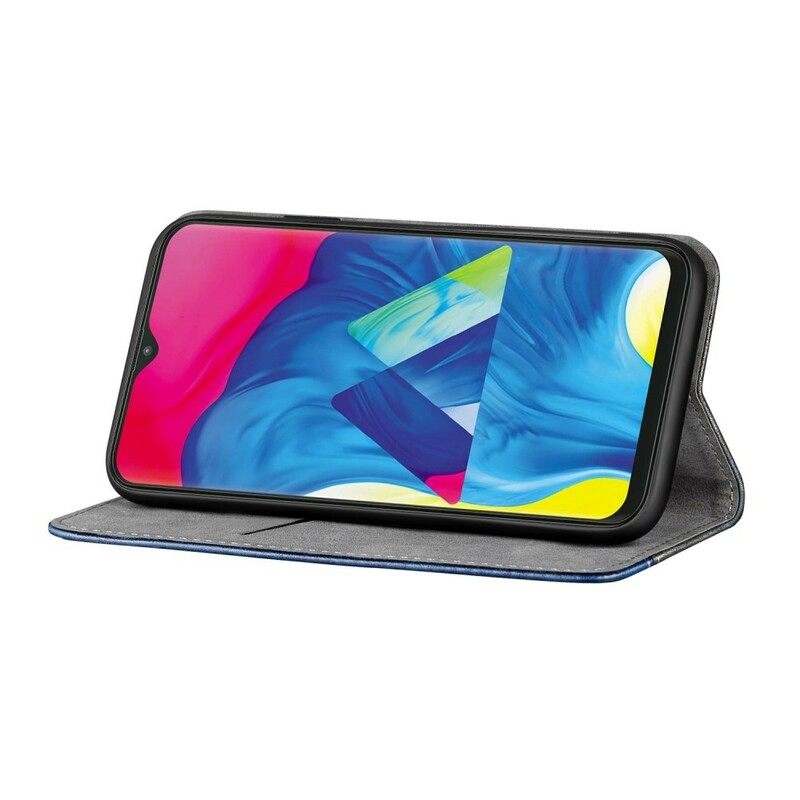 Puhelinkuoret Samsung Galaxy A10 Kotelot Flip Faux Leather Button Musta