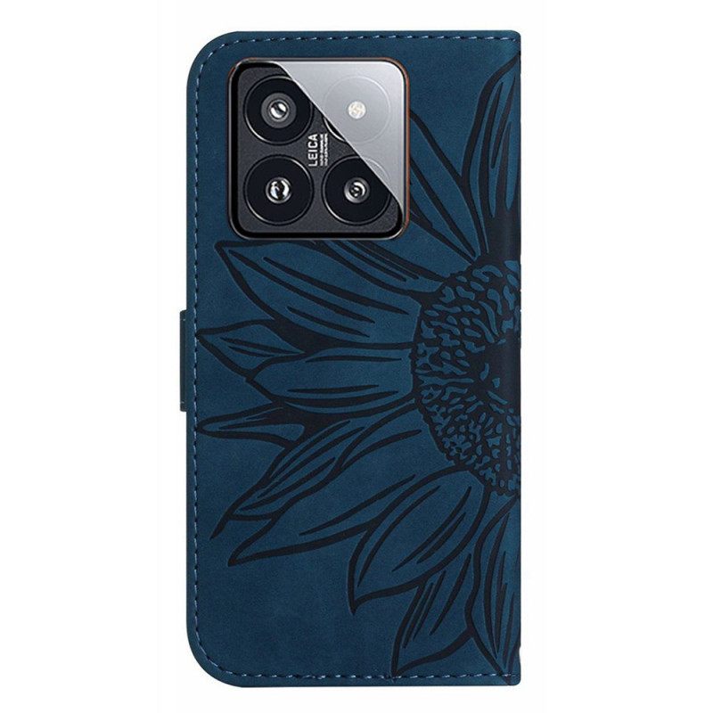 Kotelot Xiaomi 14 Auringonkukka Hihnalla