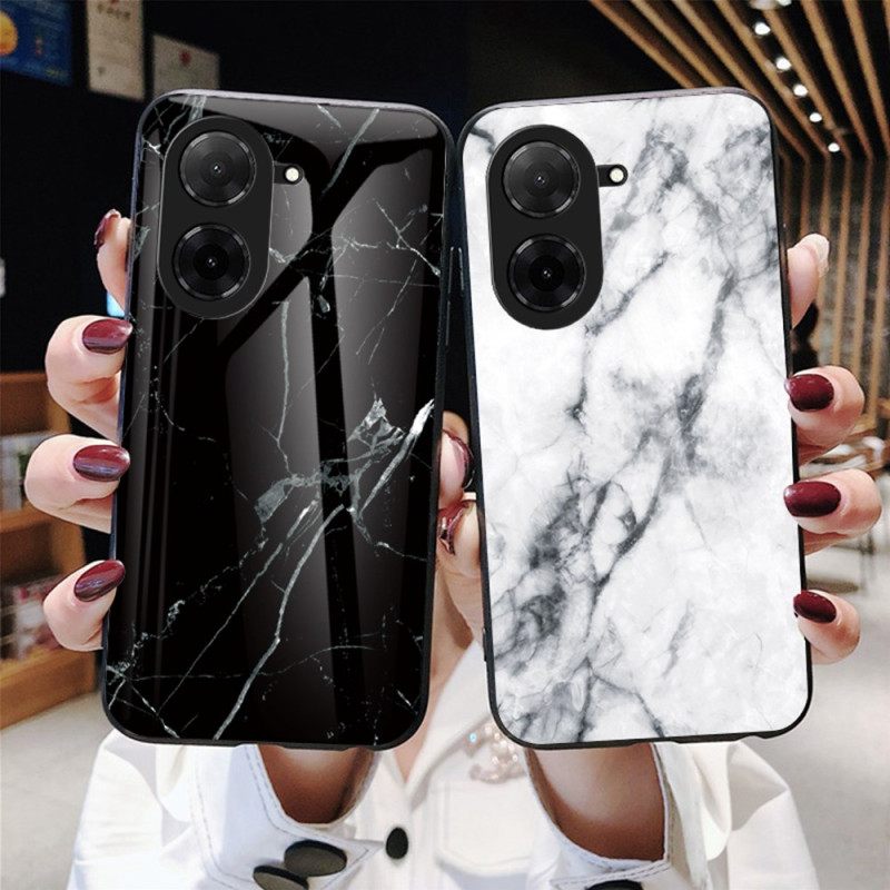 Case Poco C71 Puhelinkuoret Marmorikuvioinen Karkaistu Lasi