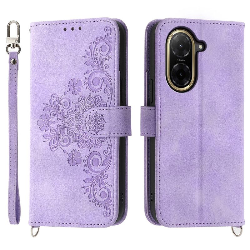 Kotelot Poco C71 Kukallinen Pitsinauhalla Ja Olkahihnalla Suojakuori