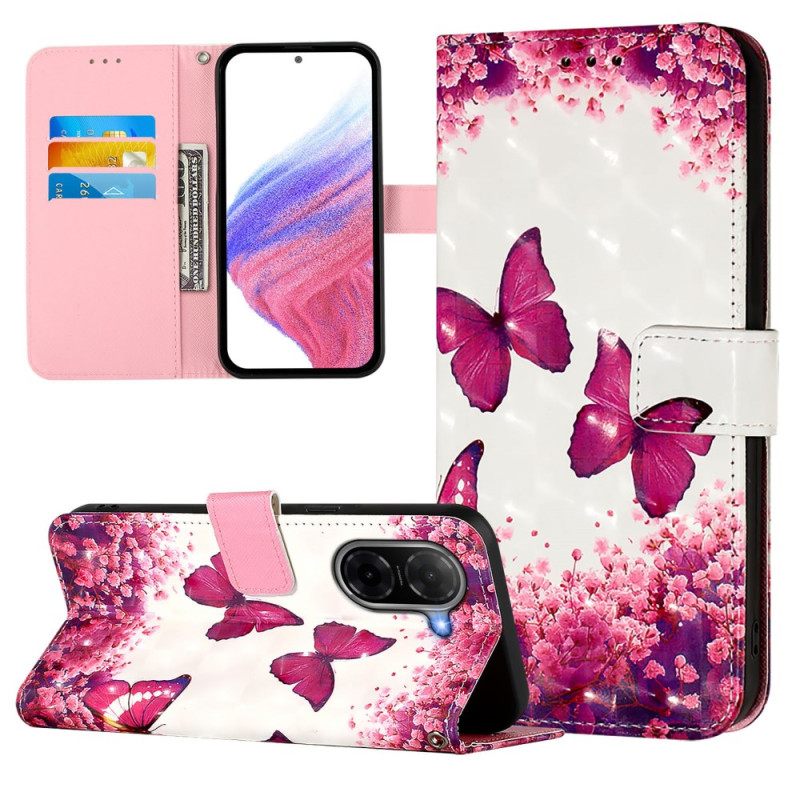 Kotelot Poco C71 Vaaleanpunaiset Perhoset