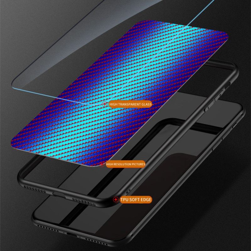 Kuori Poco C71 Hiilikuitukuvioinen Karkaistu Lasi
