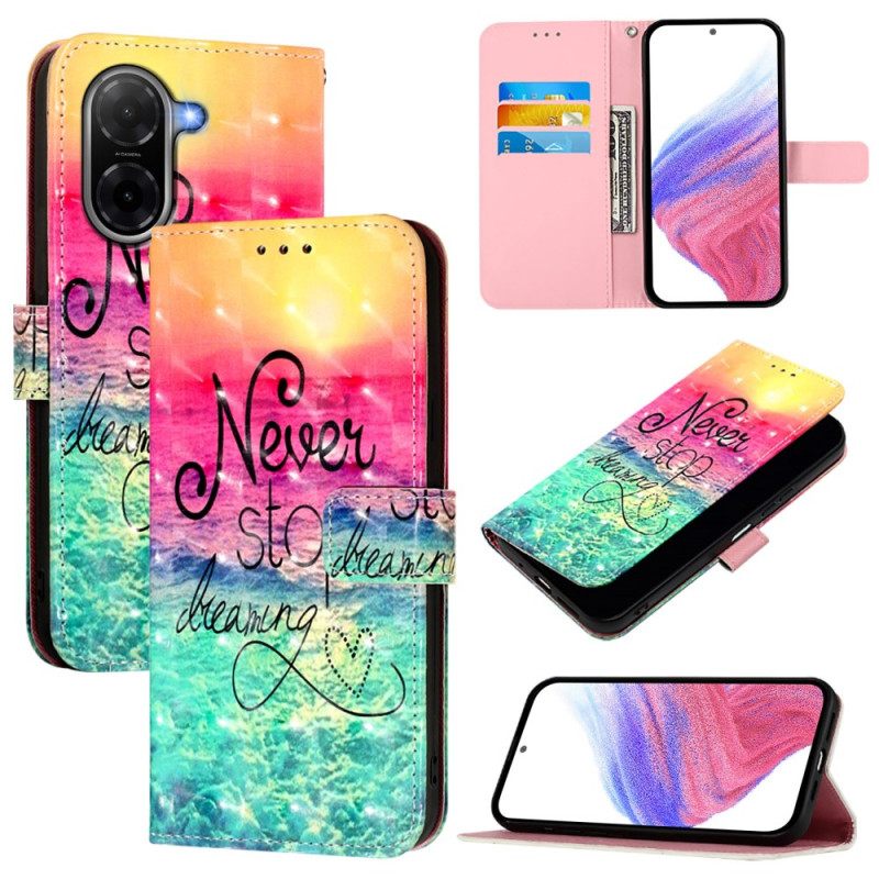 Nahkakotelo Poco C71 Älä Koskaan Lopeta Unelmointia