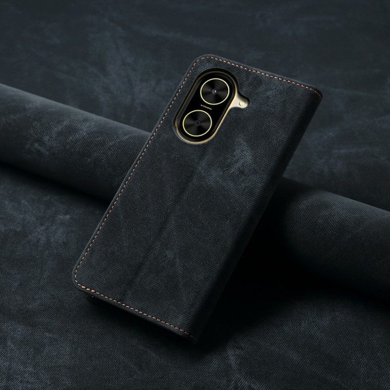 Nahkakotelo Poco C71 Puhelinkuoret Farkkukangas