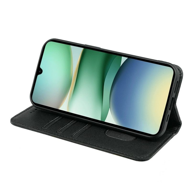 Nahkakotelo Poco C71 Puhelinkuoret Kangasreunus Hihnalla